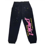 Sp5der Pink Sweatpants Black